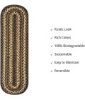 Home Spice Jute Braided Accessories Black Rug 240098PS 8 in. X 28 in. Set of 2 Oval - Rugs Town Home Spice Jute Braided Accessories Black 240098PS 8 in. X 28 in. Set of 2 Oval Rug