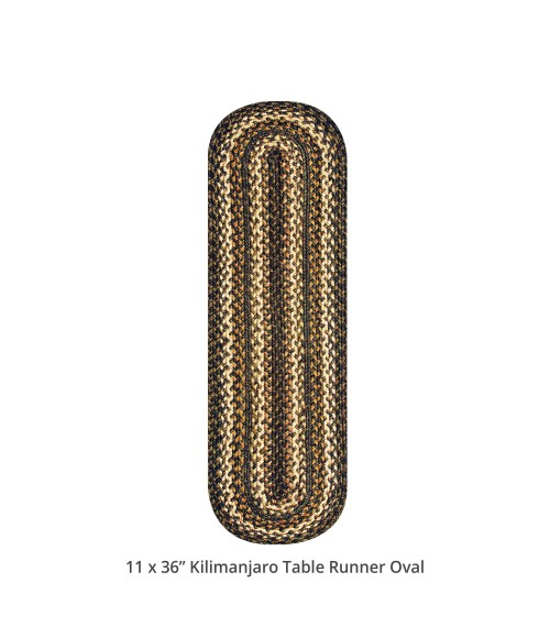 Homespice Decor Jute Braided Accessories Kilimanjaro Black 571212 11 in. X 36 in. Oval Rug