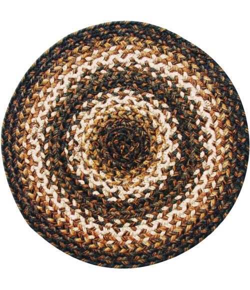 Home Spice Jute Braided Accessories Black Rug 240040PS 15 in. Set of 2 Round - Rugs Town Home Spice Jute Braided Accessories Black 240040PS 15 in. Set of 2 Round Rug