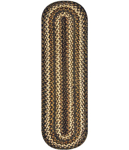 Home Spice Jute Braided Accessories Black Rug 240098PS 8 in. X 28 in. Set of 2 Oval - Rugs Town Home Spice Jute Braided Accessories Black 240098PS 8 in. X 28 in. Set of 2 Oval Rug