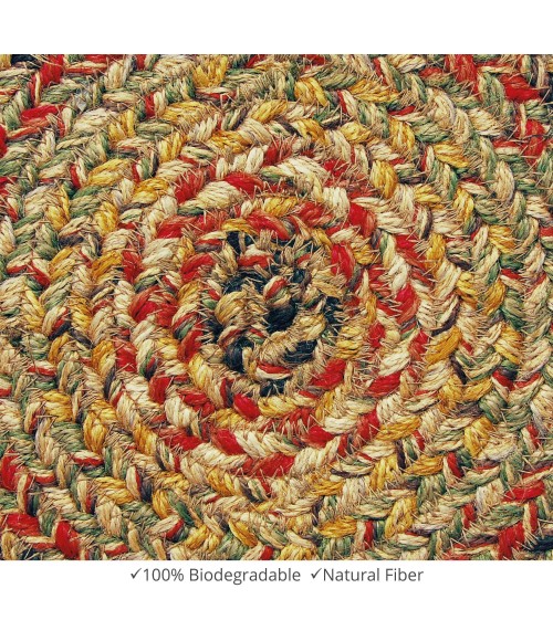 Home Spice Jute Braided Accessories Multi Rug 240019PS 8 in. Set of 3 Round - Rugs Town Home Spice Jute Braided Accessories Multi 240019PS 8 in. Set of 3 Round Rug