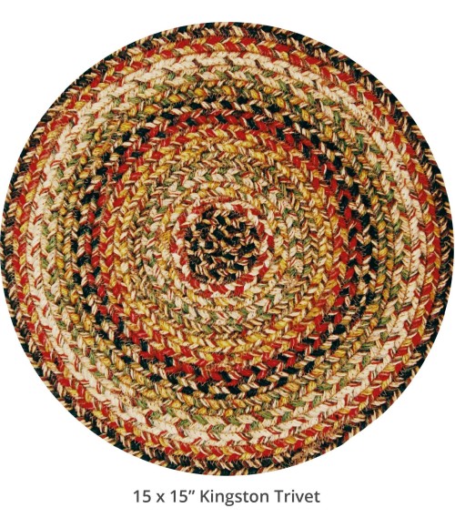 Home Spice Jute Braided Accessories Black Rug 240160PS 15 in. X 15 in. Set of 2 Round - Rugs Town Home Spice Jute Braided Accessories Black 240160PS 15 in. X 15 in. Set of 2 Round Rug