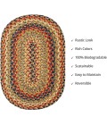 Home Spice Jute Braided Accessories Multi 240082PS 10 in. X 15 in. Set of 4 Oval Rug