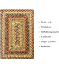 Homespice Decor Jute Braided Accessories Kingston Multi 240067PS 13 in. X 19 in. Set of 4 Rect Rug