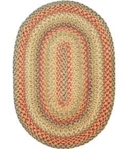 Home Spice Jute Braided Rug Multi 500090 2 ft. X 3 ft. Oval Rug