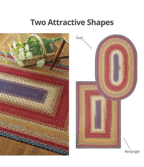 COTTON BRAIDED RUG Homespice Decor Rug Sale. Log Cabin Step Cotton Braided Rug