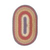 Homespice Decor Cotton Braided Log Cabin Step Red 405043 6 ft. X 9 ft. Oval Rug