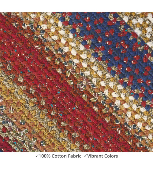 COTTON BRAIDED RUG Homespice Decor Rug Sale. Log Cabin Step Cotton Braided Rug