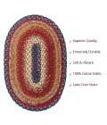 COTTON BRAIDED RUG Homespice Cotton Braided Red Rug