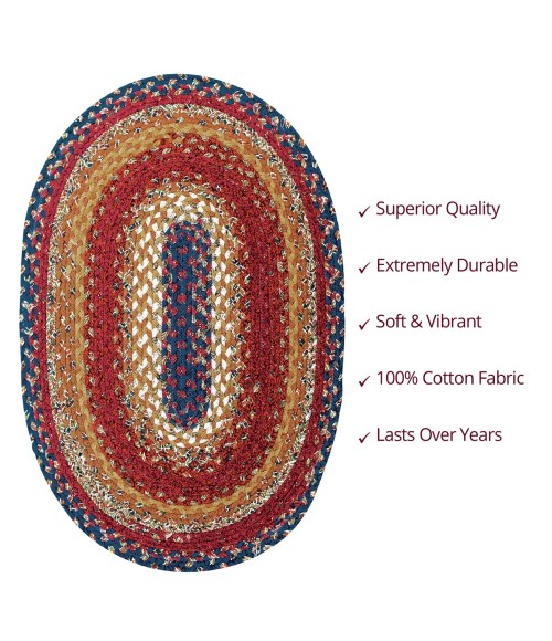 Homespice Cotton Braided Red Rug