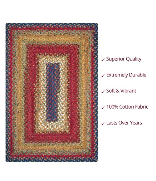 Homespice Cotton Braided Red Rug