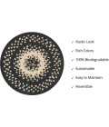 Home Spice Jute Braided Accessories Black Rug 240026PS 8 in. Set of 3 Round - Rugs Town Home Spice Jute Braided Accessories Black 240026PS 8 in. Set of 3 Round Rug