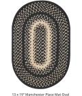 Home Spice Jute Braided Accessories Black 240058PS 13 in. X 19 in. Set of 4 Oval Rug