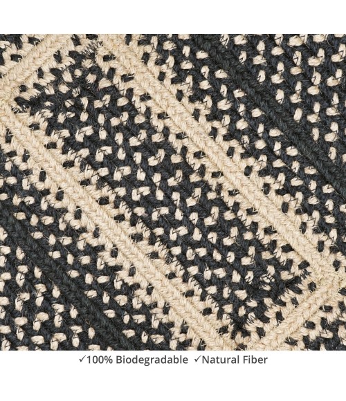 Home Spice Jute Braided Accessories Black Rug 240074PS 13 in. X 19 in. Set of 4 Rect - Rugs Town Home Spice Jute Braided Accessories Black 240074PS 13 in. X 19 in. Set of 4 Rect Rug
