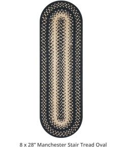 Home Spice Jute Braided Accessories Black 240102PS 8 in. X 28 in. Set of 2 Oval Rug