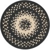 Homespice Decor Jute Braided Accessories Manchester Black 240026PS 8 in. Set of 3 Round Rug