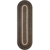 Homespice Decor Jute Braided Accessories Manchester Black 240058PS 13 in. X 19 in. Set of 4 Oval Rug
