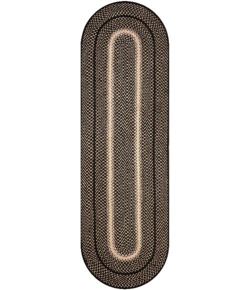 Home Spice Jute Braided Accessories Black 240058PS 13 in. X 19 in. Set of 4 Oval Rug