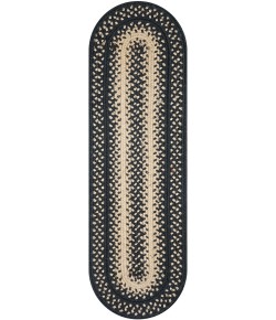 Home Spice Jute Braided Accessories Black 240102PS 8 in. X 28 in. Set of 2 Oval Rug