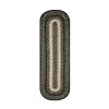 Homespice Decor Jute Braided Accessories Manchester Black 571724 11 in. X 36 in. Oval Rug