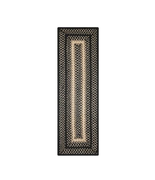 Homespice Decor Jute Braided Accessories Manchester Black 572721 11 in. X 36 in. Rect Rug
