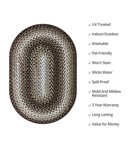 Homespice Decor Rug Sale. Midnight Moon Ultra Durable Braided Rug