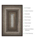 ULTRA DURABLE BRAIDED RUG Homespice Ultra Durable Braided Gray Rug