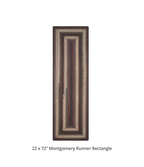 Homespice Decor Ultra Durable Braided Montgomery Black 329240 22 in. X 72 in. Rect Rug