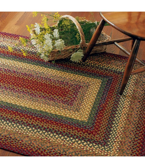 COTTON BRAIDED RUG Homespice Cotton Braided Red Rug