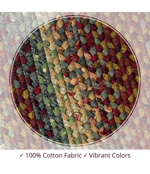 COTTON BRAIDED RUG Homespice Cotton Braided Red Rug