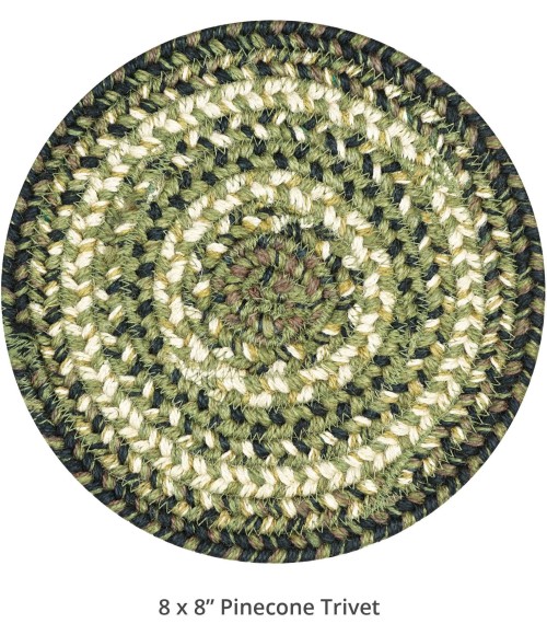 Home Spice Jute Braided Accessories Green Rug 240027PS 8 in. Set of 3 Round - Rugs Town Home Spice Jute Braided Accessories Green 240027PS 8 in. Set of 3 Round Rug