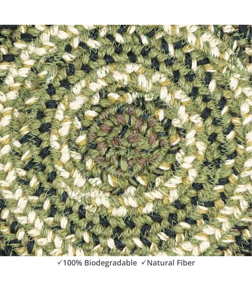 Home Spice Jute Braided Accessories Green Rug 240027PS 8 in. Set of 3 Round - Rugs Town Home Spice Jute Braided Accessories Green 240027PS 8 in. Set of 3 Round Rug