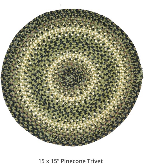 Home Spice Jute Braided Accessories Green Rug 240173PS 15 in. Set of 6 Round - Rugs Town Home Spice Jute Braided Accessories Green 240173PS 15 in. Set of 6 Round Rug