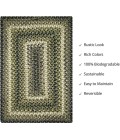 Home Spice Jute Braided Accessories Green 240075PS 13 in. X 19 in. Set of 4 Rect Rug