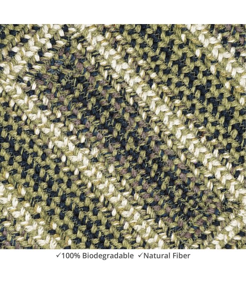 Home Spice Jute Braided Accessories Green 240075PS 13 in. X 19 in. Set of 4 Rect Rug
