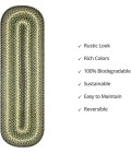 Home Spice Jute Braided Accessories Green 240103PS 8 in. X 28 in. Set of 2 Oval Rug