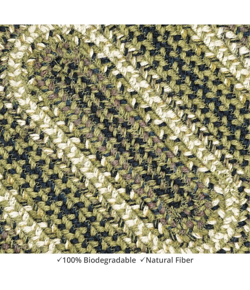 Home Spice Jute Braided Accessories Green 240103PS 8 in. X 28 in. Set of 2 Oval Rug