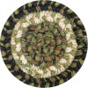 Homespice Decor Jute Braided Accessories Pinecone Green 240011PS 4 in. Set of 6 Round Rug