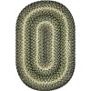 Homespice Decor Jute Braided Accessories Pinecone Green 240059PS 13 in. X 19 in. Set of 4 Oval Rug