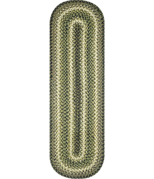 Home Spice Jute Braided Accessories Green 240103PS 8 in. X 28 in. Set of 2 Oval Rug