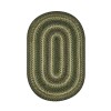Homespice Decor Jute Braided Pinecone Green 504746 5 ft. X 8 ft. Oval Rug