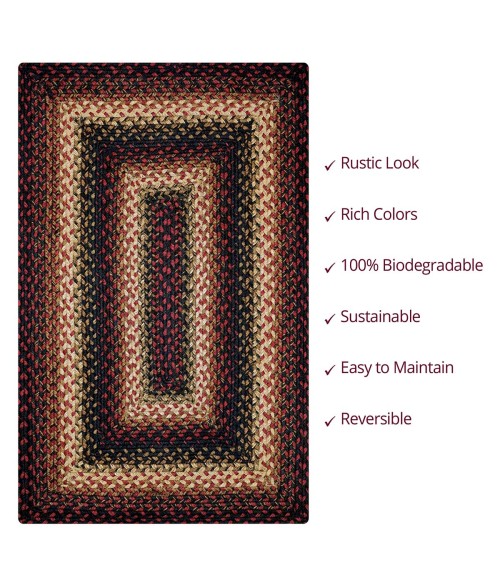 JUTE BRAIDED RUG Homespice Jute Braided Black Rug
