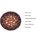 Home Spice Jute Braided Accessories Black 240007PS 4 in. Set of 6 Round Rug