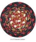 Home Spice Jute Braided Accessories Black 240007PS 4 in. Set of 6 Round Rug