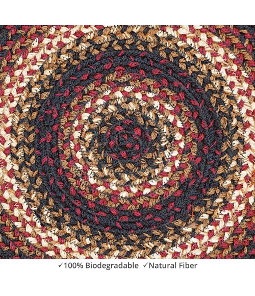Home Spice Jute Braided Accessories Black 240171PS 15 in. Set of 6 Round Rug