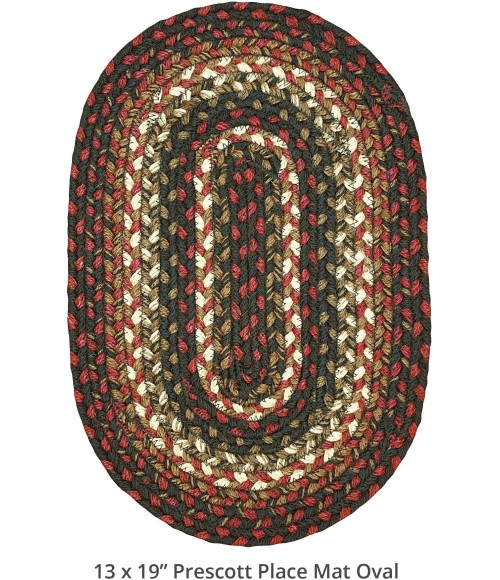 Home Spice Jute Braided Accessories Black Rug 240055PS 13 in. X 19 in. Set of 4 Oval - Rugs Town Home Spice Jute Braided Accessories Black 240055PS 13 in. X 19 in. Set of 4 Oval Rug