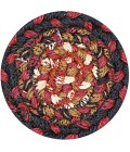Home Spice Jute Braided Accessories Black 240007PS 4 in. Set of 6 Round Rug