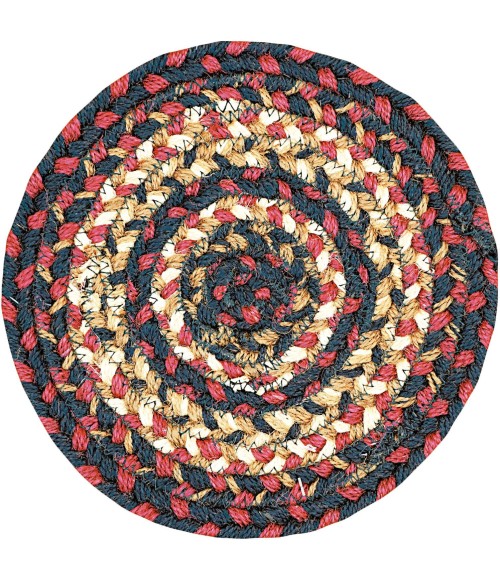 Home Spice Jute Braided Accessories Black Rug 240023PS 8 in. Set of 3 Round - Rugs Town Home Spice Jute Braided Accessories Black 240023PS 8 in. Set of 3 Round Rug