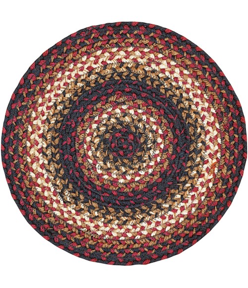 Home Spice Jute Braided Accessories Black 240171PS 15 in. Set of 6 Round Rug