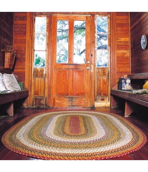 Homespice Decor Rug Sale. Pumpkin Pie Cotton Braided Rug